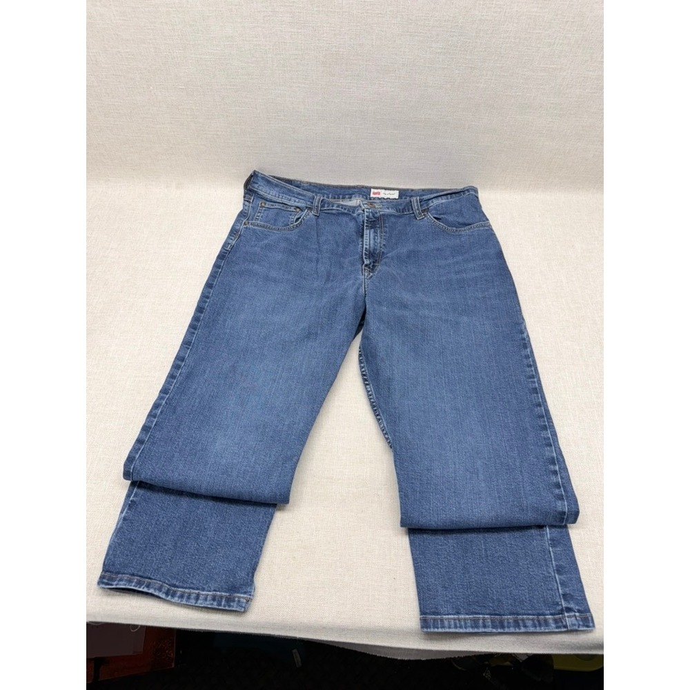 Wrangler Slim Straight Jeans Mens 38x30 Medium Wash Denim 92SSWDX‎ Excellent
